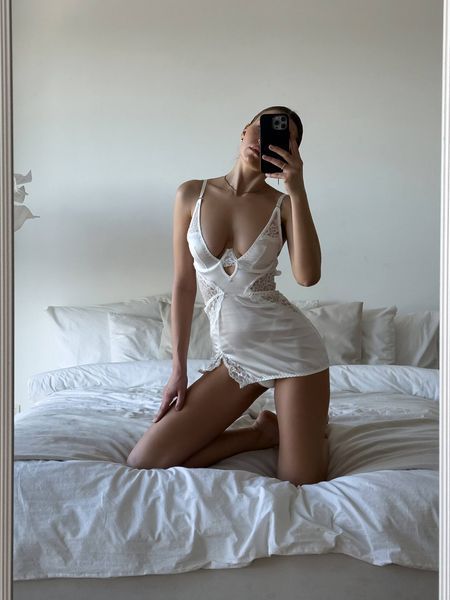 Кружевной белый пеньюар 027 -S photo