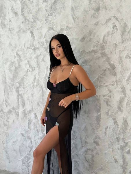 Прозрачный черный пеньюар 042 photo
