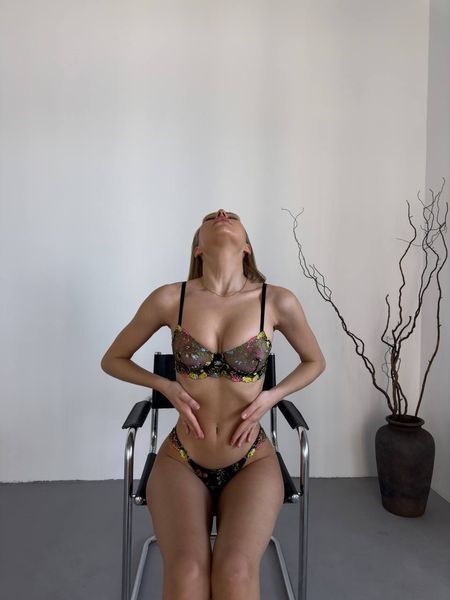 Повседневный комплект белья с цветочной вышивкой 856/89-S photo